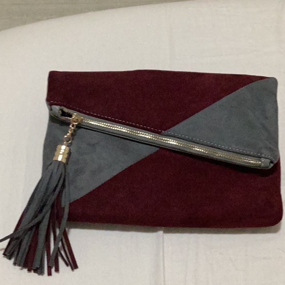 Swede burgundy and grey bag NEW with tags